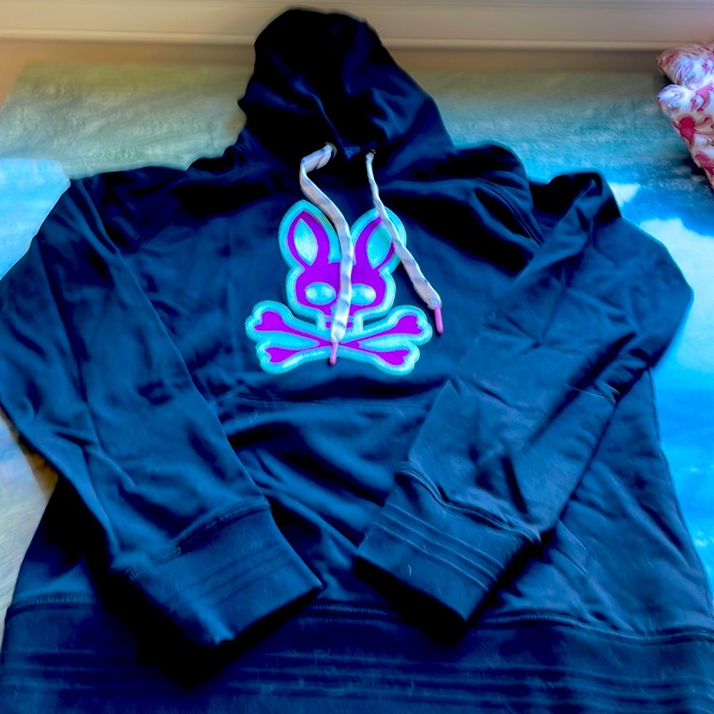Psycho, bunny sweatshirt, black size extra, small unisex
